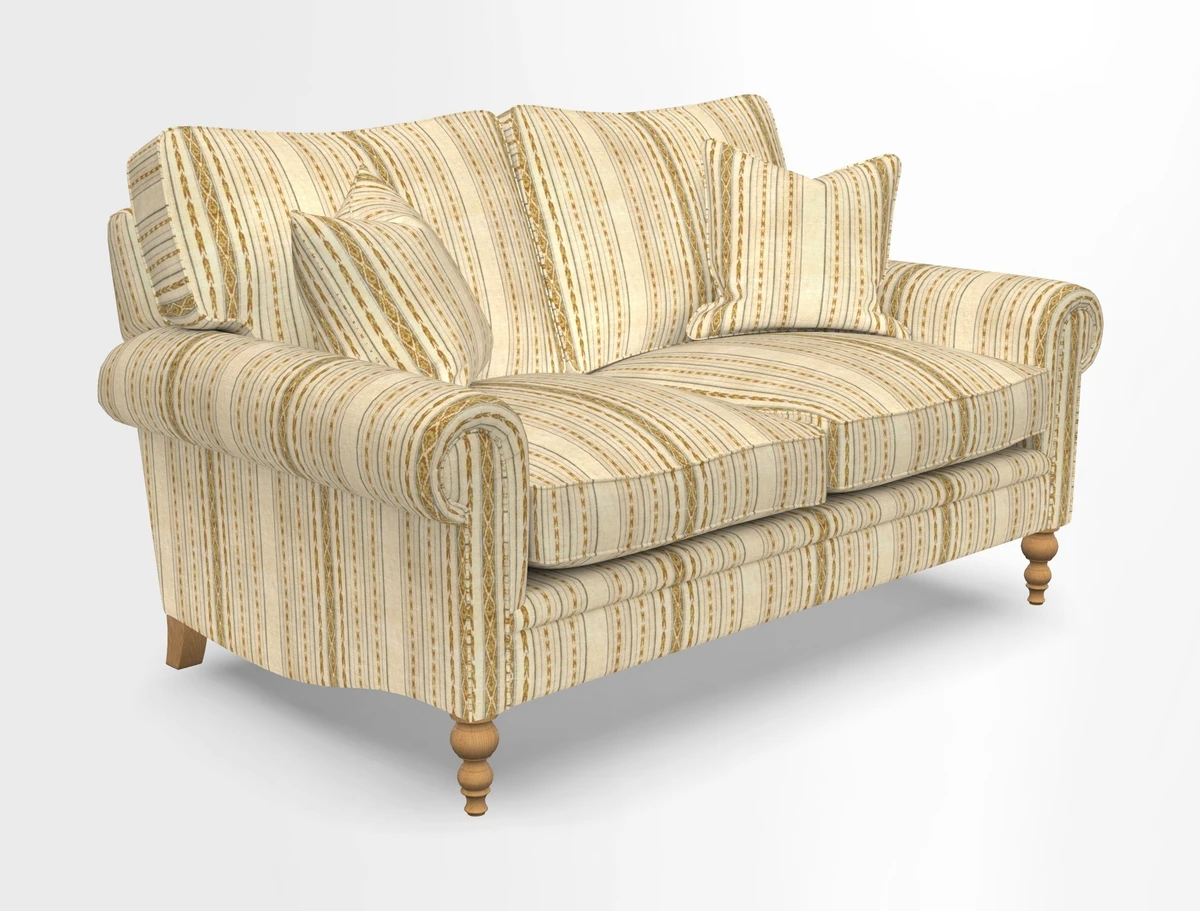 Aldingbourne 3 seater sofa in Grain Sack Stripe Linen Red