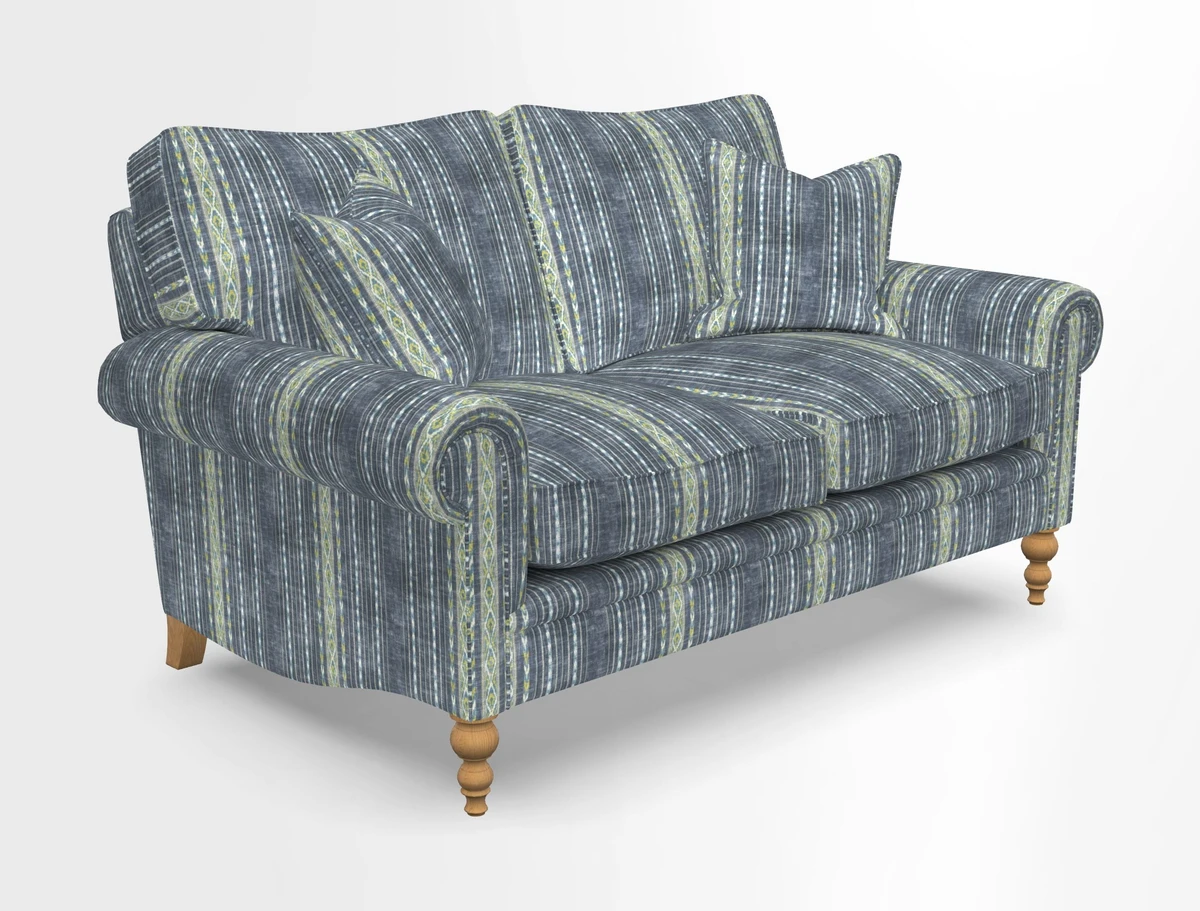 Aldingbourne 3 seater sofa in Grain Sack Stripe Linen Red