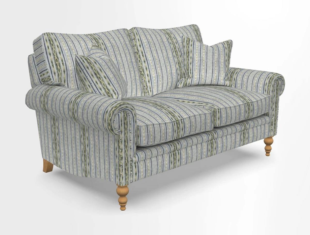 Aldingbourne 3 seater sofa in Grain Sack Stripe Linen Red