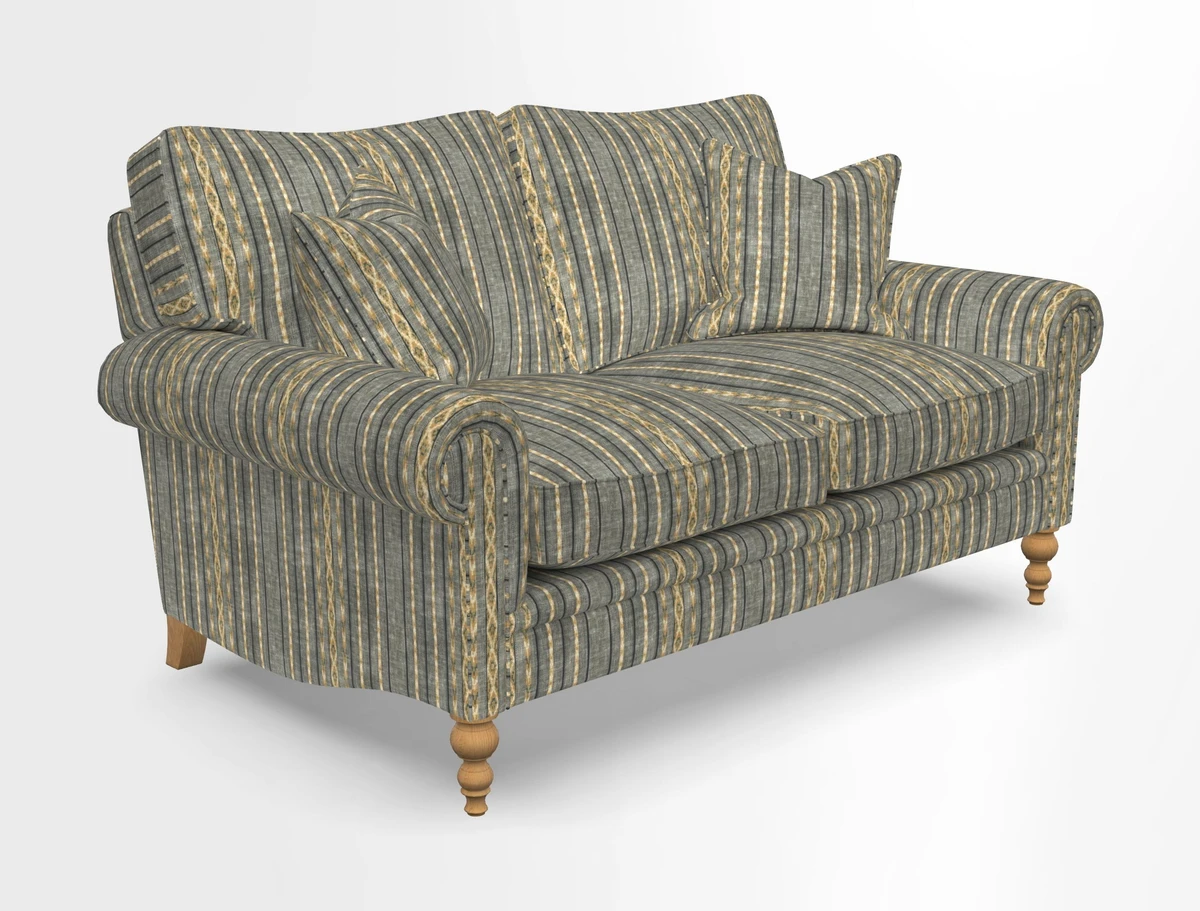 Aldingbourne 3 seater sofa in Grain Sack Stripe Linen Red