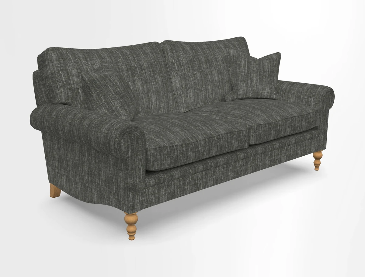 Aldingbourne 3 seater sofa in Grain Sack Stripe Linen Red