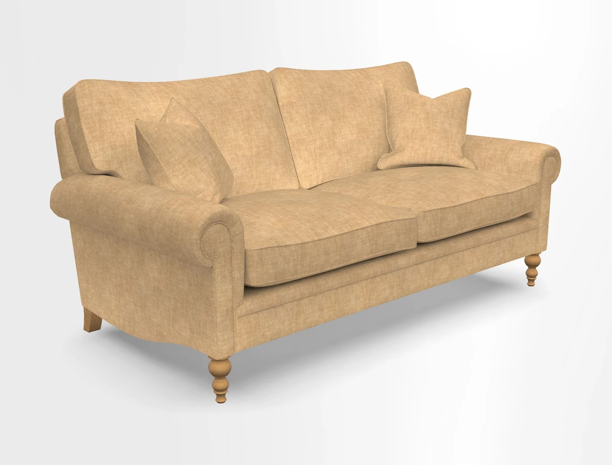 Aldingbourne 3 seater sofa in Grain Sack Stripe Linen Red