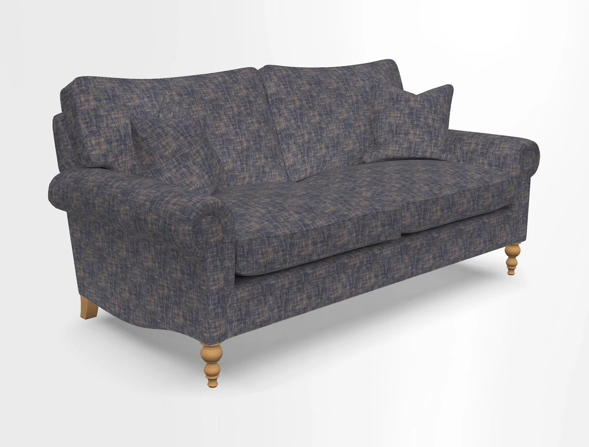 Aldingbourne 3 seater sofa in Grain Sack Stripe Linen Red