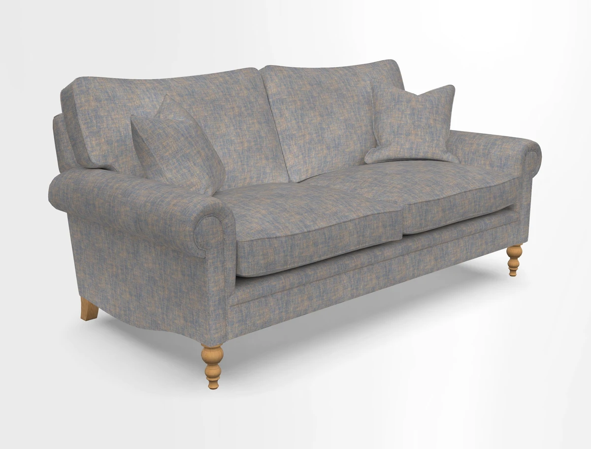 Aldingbourne 3 seater sofa in Grain Sack Stripe Linen Red