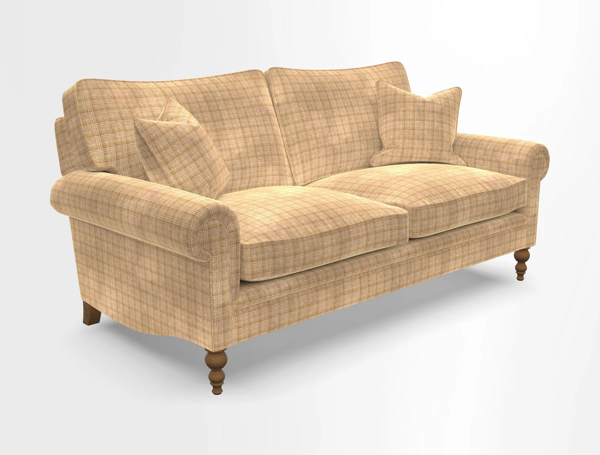 Aldingbourne 3 seater sofa in Grain Sack Stripe Linen Red