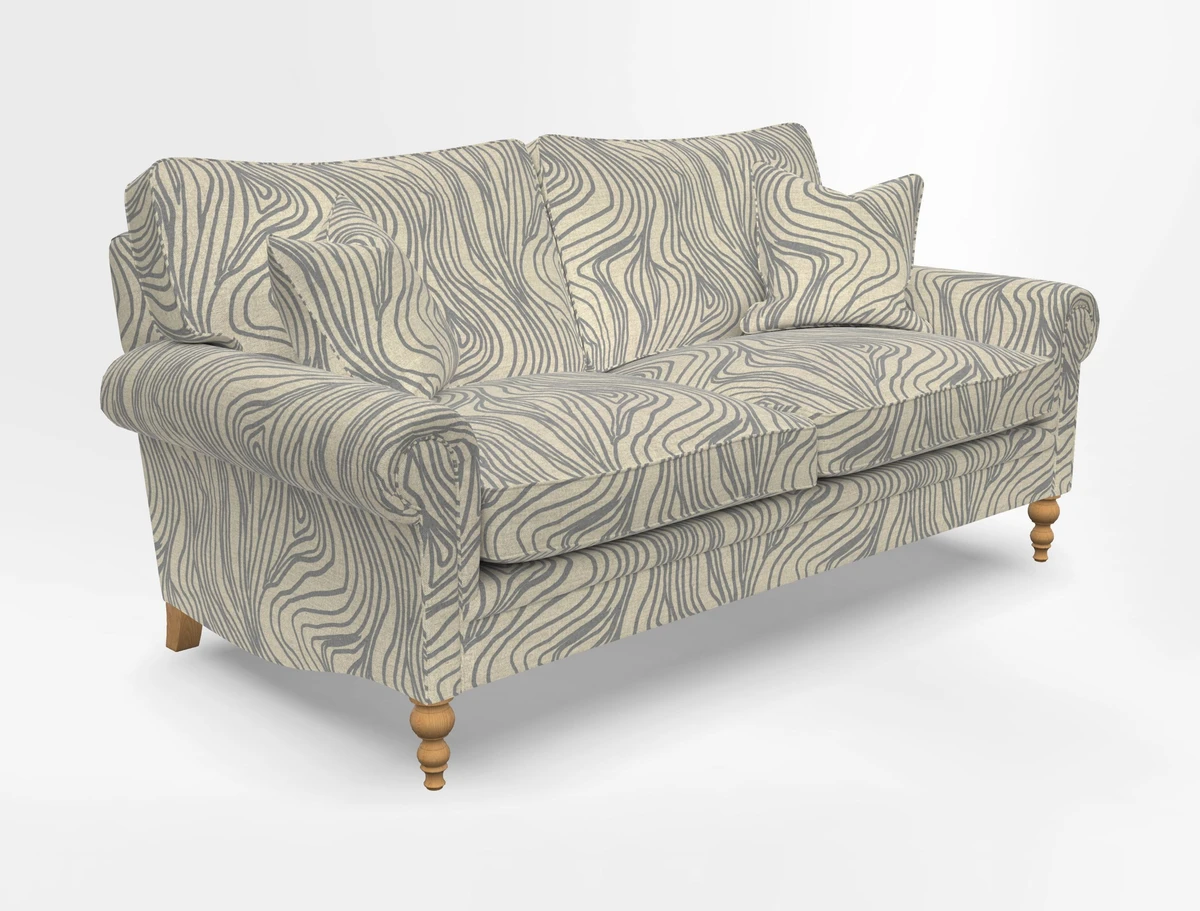 Aldingbourne 3 seater sofa in Grain Sack Stripe Linen Red