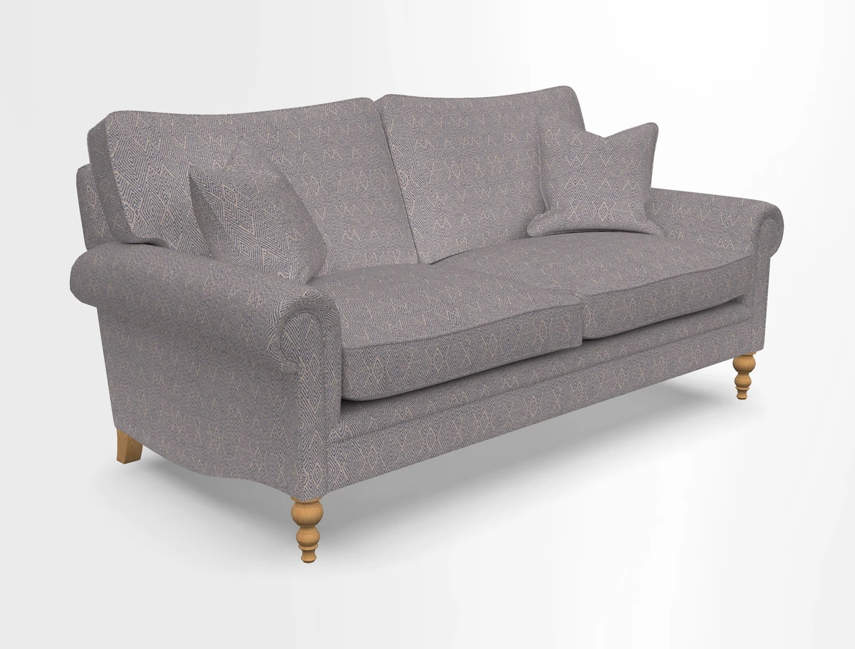 Aldingbourne 3 seater sofa in Grain Sack Stripe Linen Red