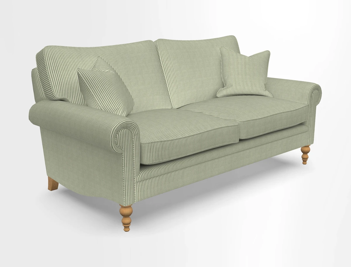 Aldingbourne 3 seater sofa in Grain Sack Stripe Linen Red