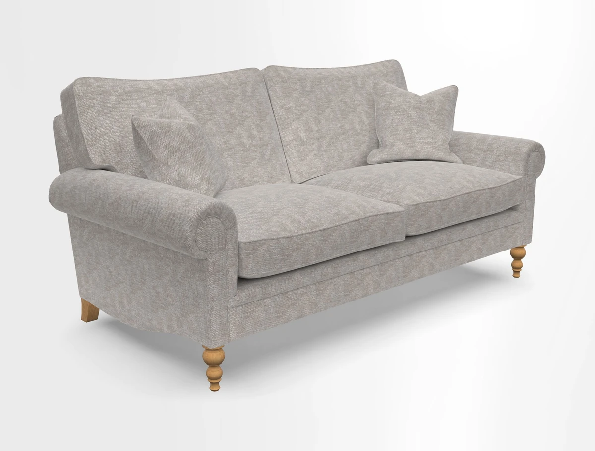 Aldingbourne 3 seater sofa in Grain Sack Stripe Linen Red