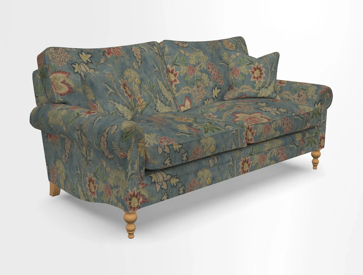 Aldingbourne 3 seater sofa in Grain Sack Stripe Linen Red