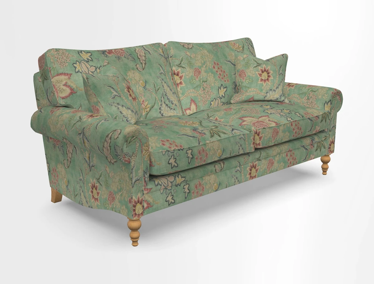 Aldingbourne 3 seater sofa in Grain Sack Stripe Linen Red