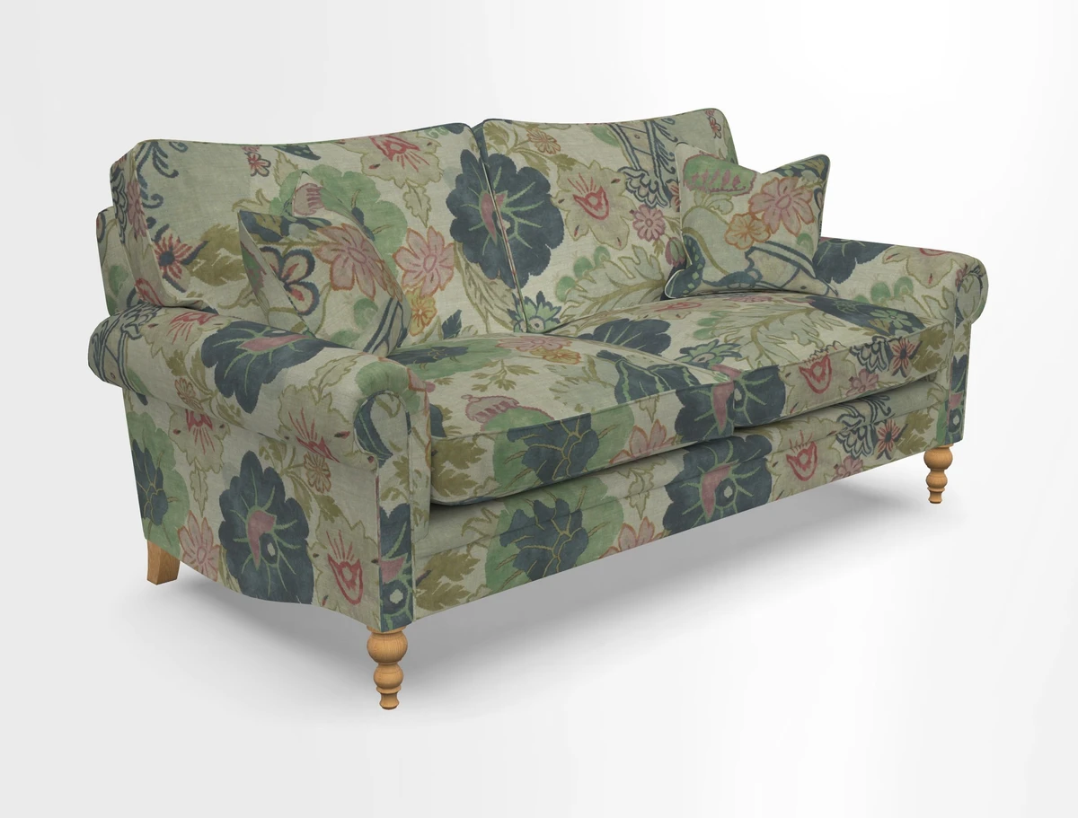 Aldingbourne 3 seater sofa in Grain Sack Stripe Linen Red