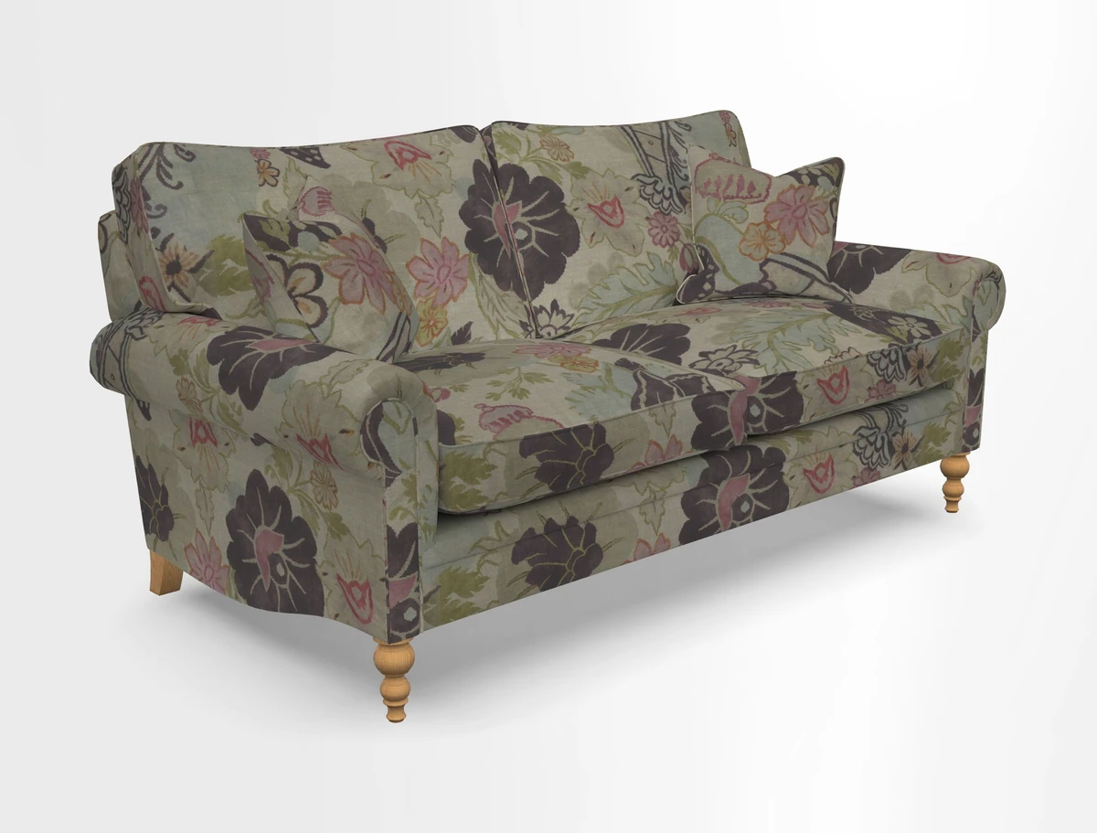 Aldingbourne 3 seater sofa in Grain Sack Stripe Linen Red