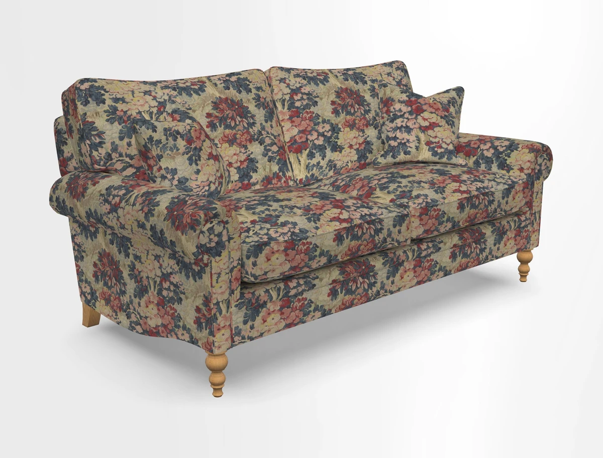Aldingbourne 3 seater sofa in Grain Sack Stripe Linen Red