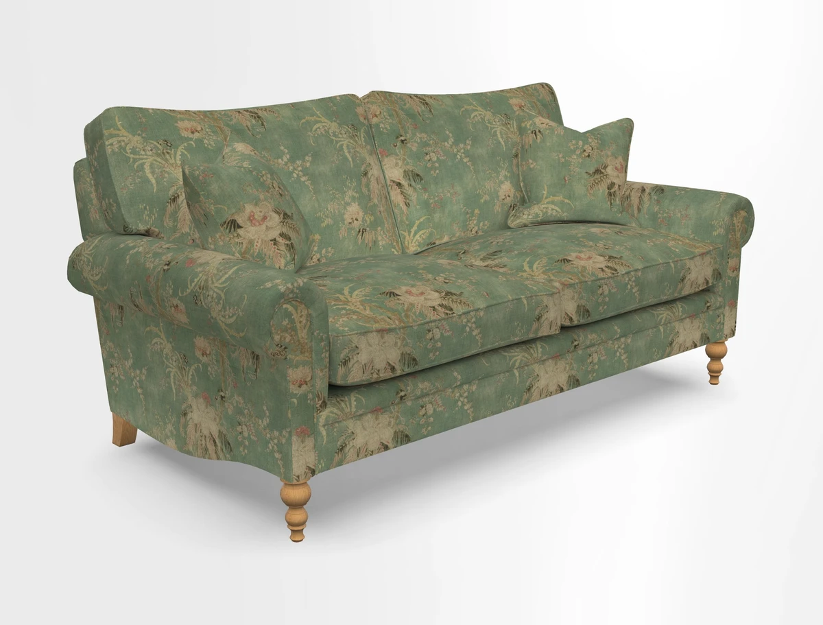 Aldingbourne 3 seater sofa in Grain Sack Stripe Linen Red