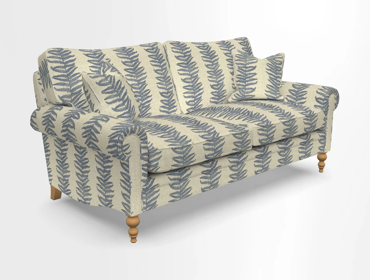 Aldingbourne 3 seater sofa in Grain Sack Stripe Linen Red