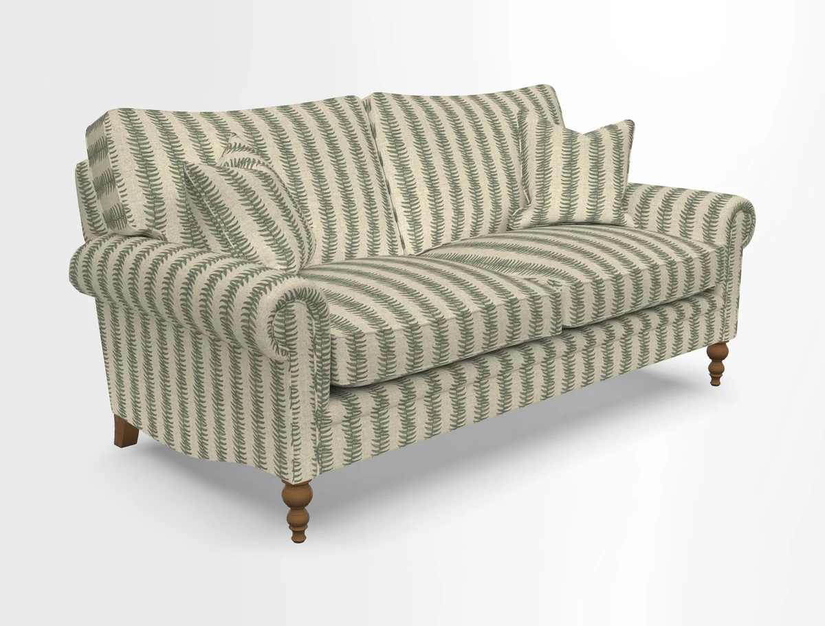 Aldingbourne 3 seater sofa in Grain Sack Stripe Linen Red