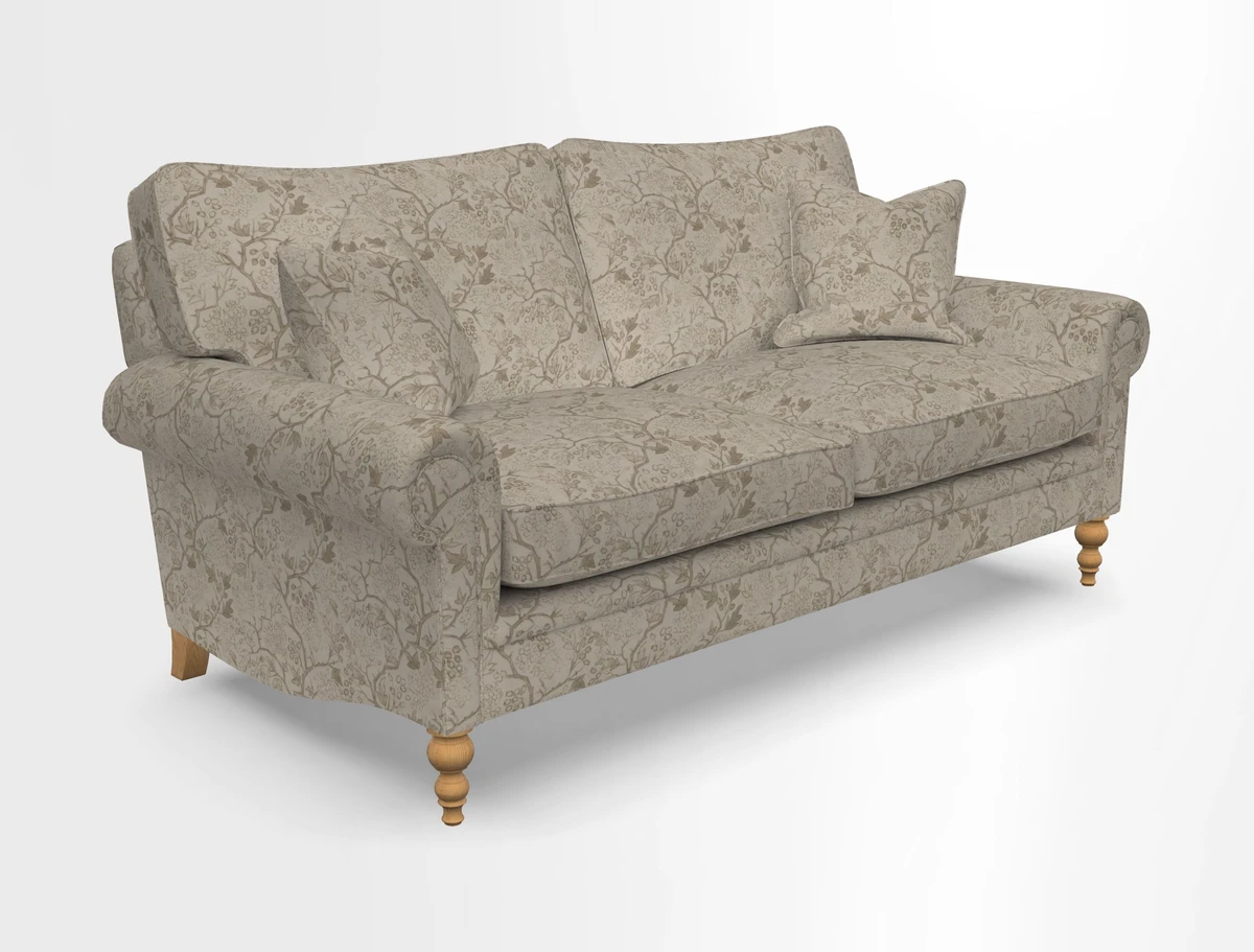 Aldingbourne 3 seater sofa in Grain Sack Stripe Linen Red