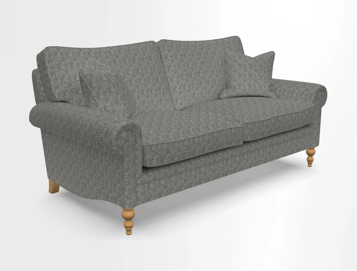 Aldingbourne 3 seater sofa in Grain Sack Stripe Linen Red