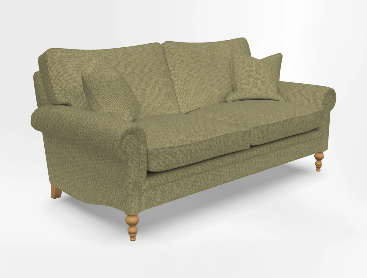 Aldingbourne 3 seater sofa in Grain Sack Stripe Linen Red