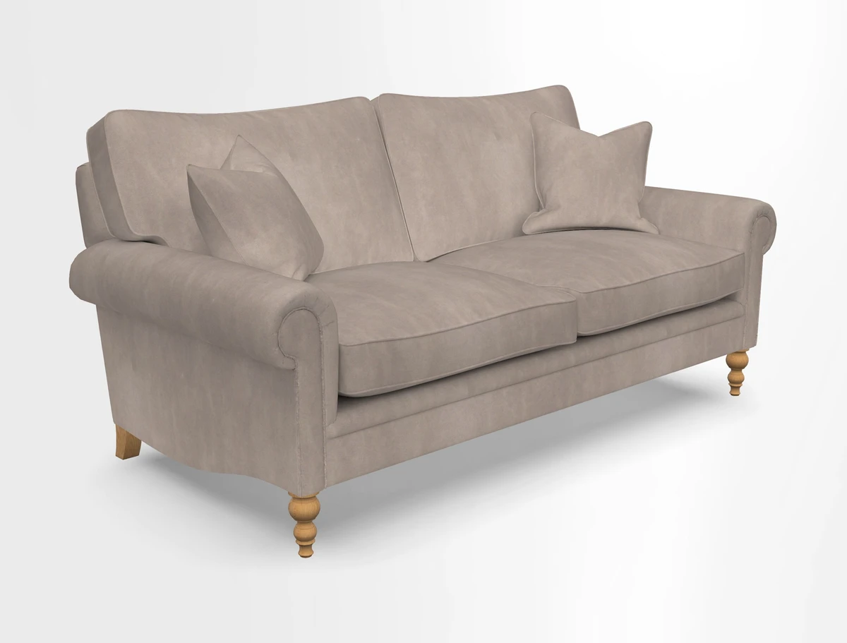 Aldingbourne 3 seater sofa in Grain Sack Stripe Linen Red