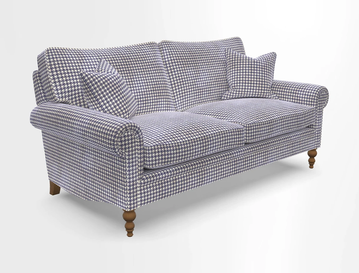 Aldingbourne 3 seater sofa in Grain Sack Stripe Linen Red