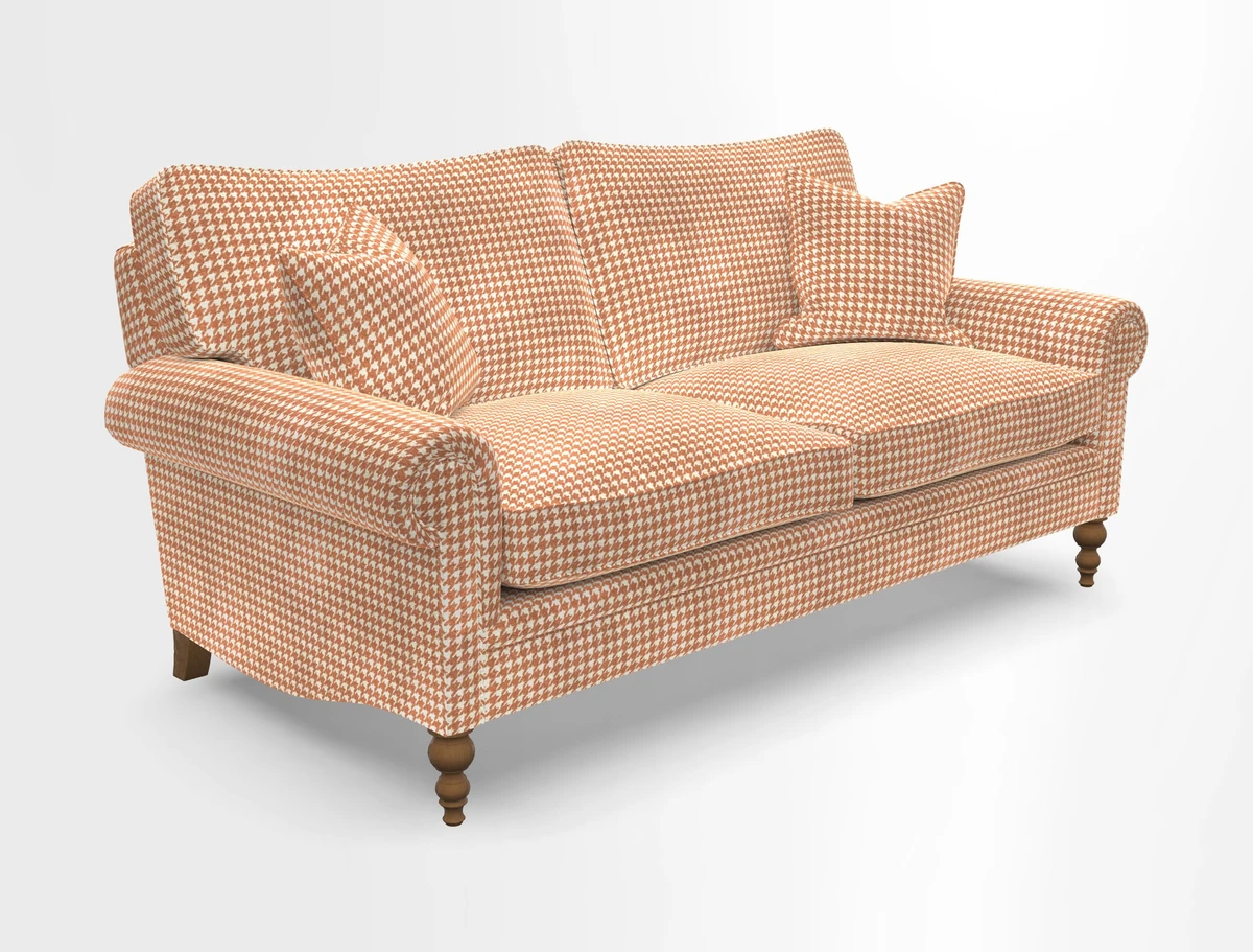 Aldingbourne 3 seater sofa in Grain Sack Stripe Linen Red