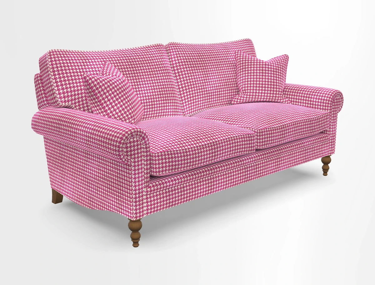 Aldingbourne 3 seater sofa in Grain Sack Stripe Linen Red
