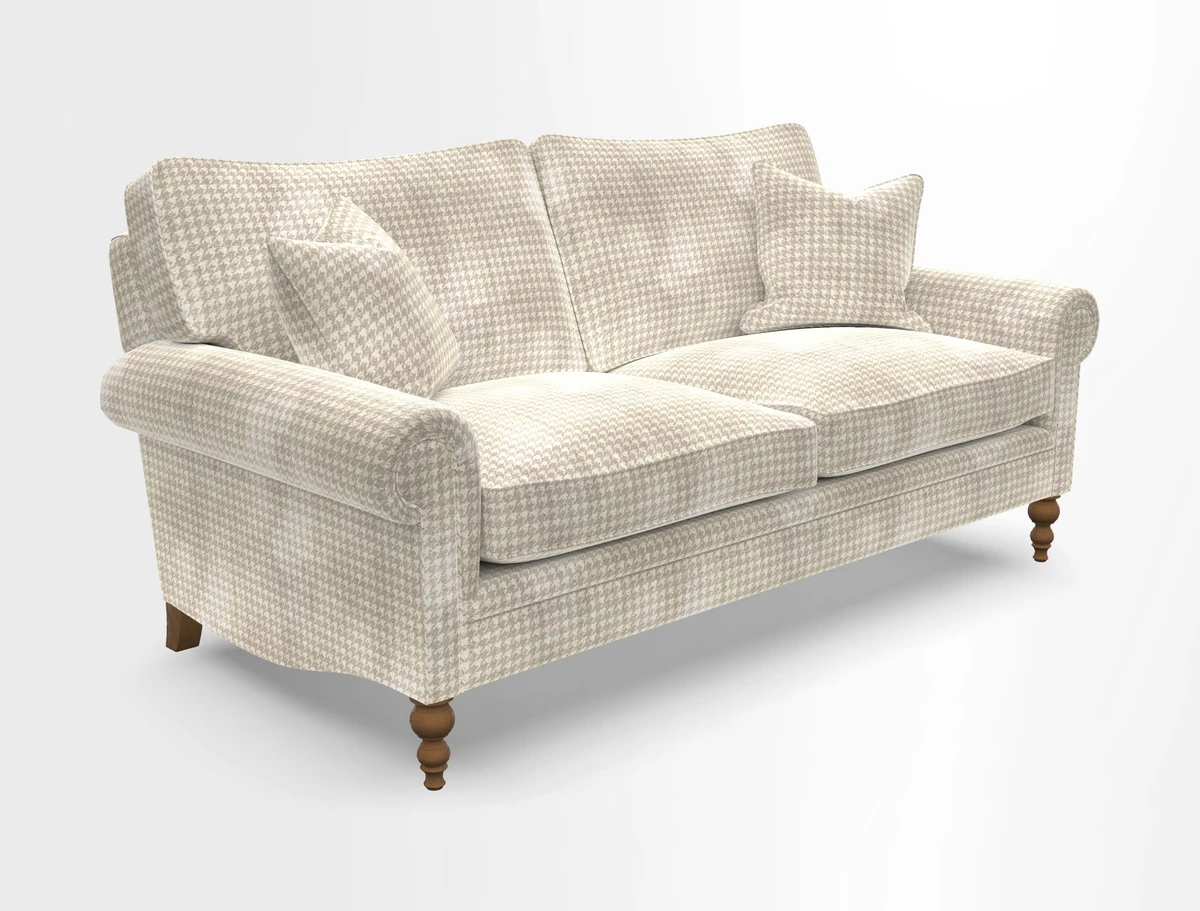 Aldingbourne 3 seater sofa in Grain Sack Stripe Linen Red