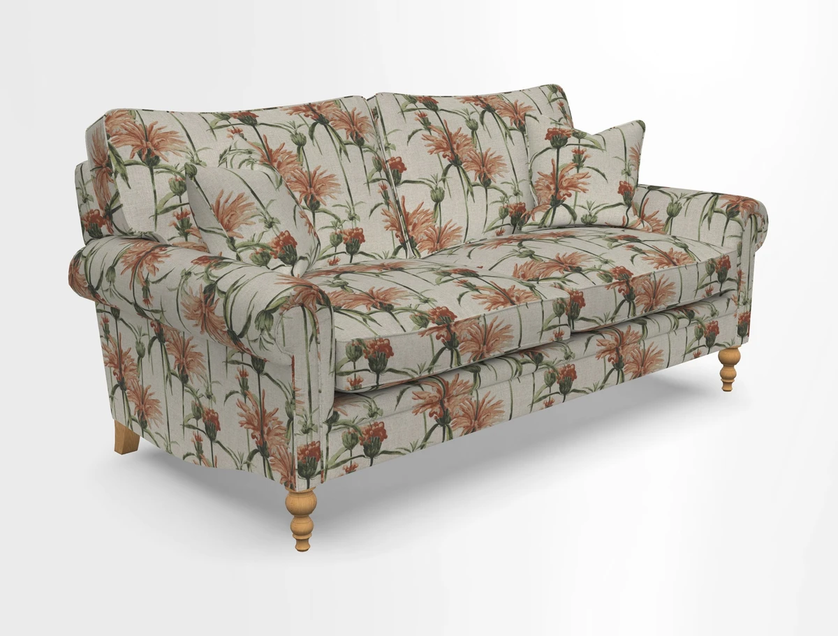 Aldingbourne 3 seater sofa in Grain Sack Stripe Linen Red