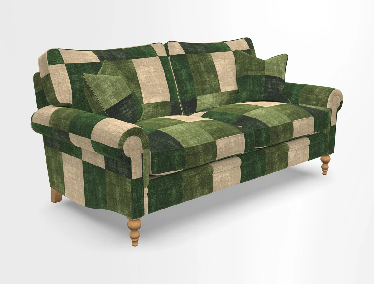 Aldingbourne 3 seater sofa in Grain Sack Stripe Linen Red