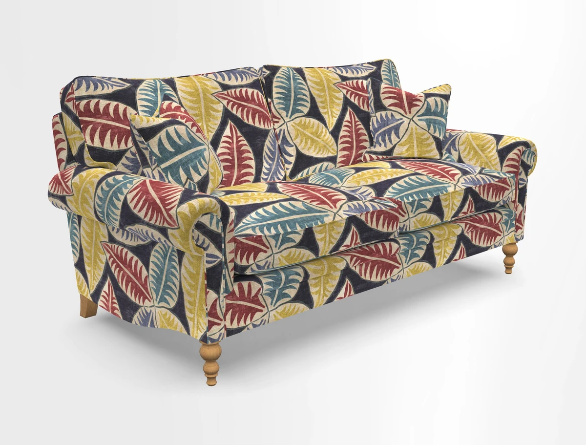 Aldingbourne 3 seater sofa in Grain Sack Stripe Linen Red