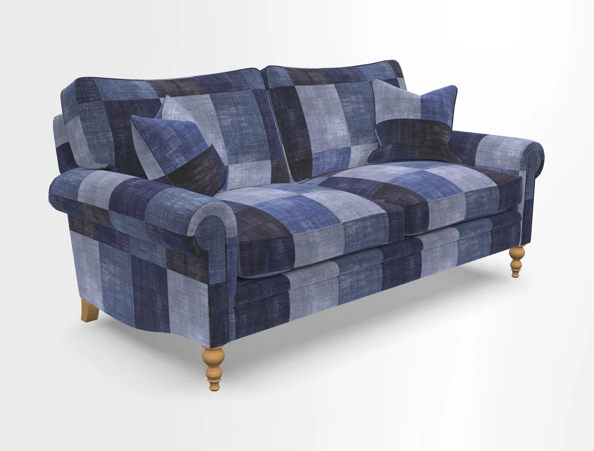 Aldingbourne 3 seater sofa in Grain Sack Stripe Linen Red