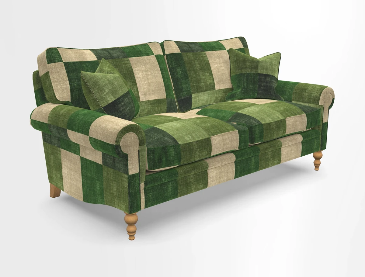 Aldingbourne 3 seater sofa in Grain Sack Stripe Linen Red