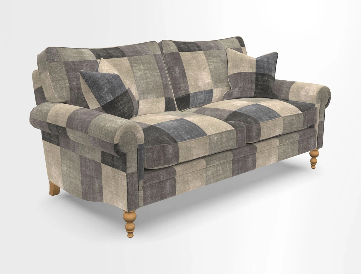 Aldingbourne 3 seater sofa in Grain Sack Stripe Linen Red