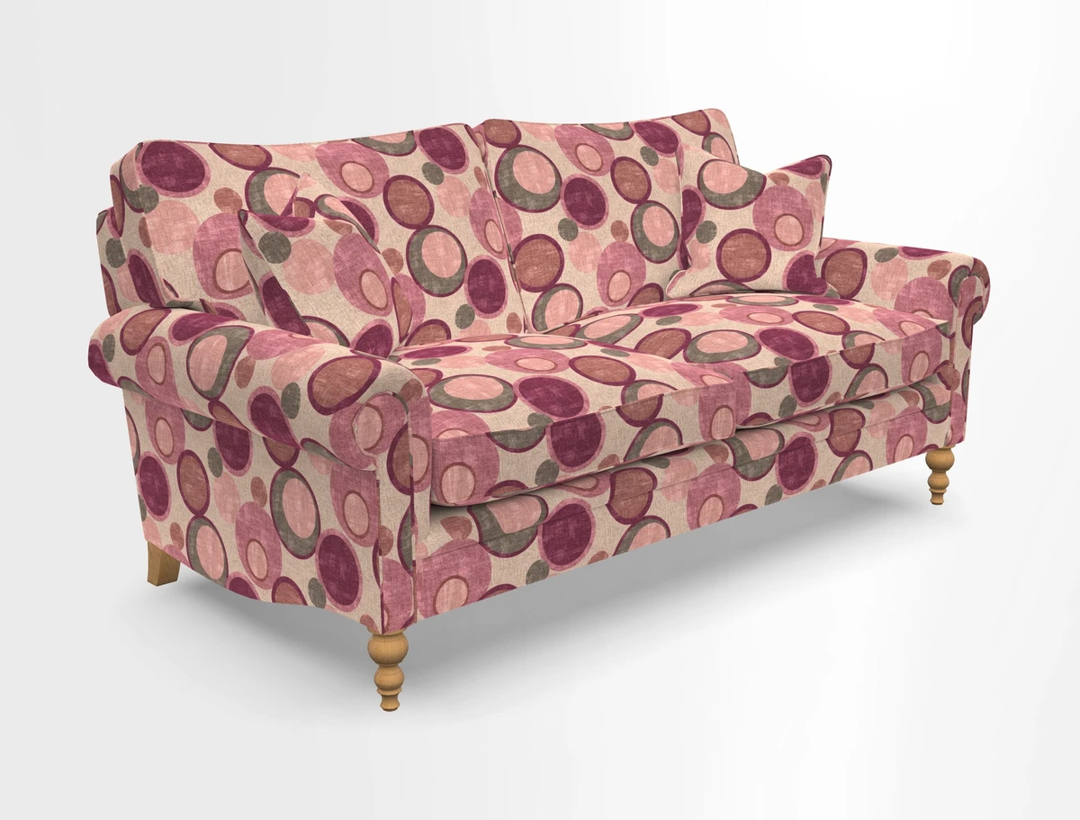 Aldingbourne 3 seater sofa in Grain Sack Stripe Linen Red