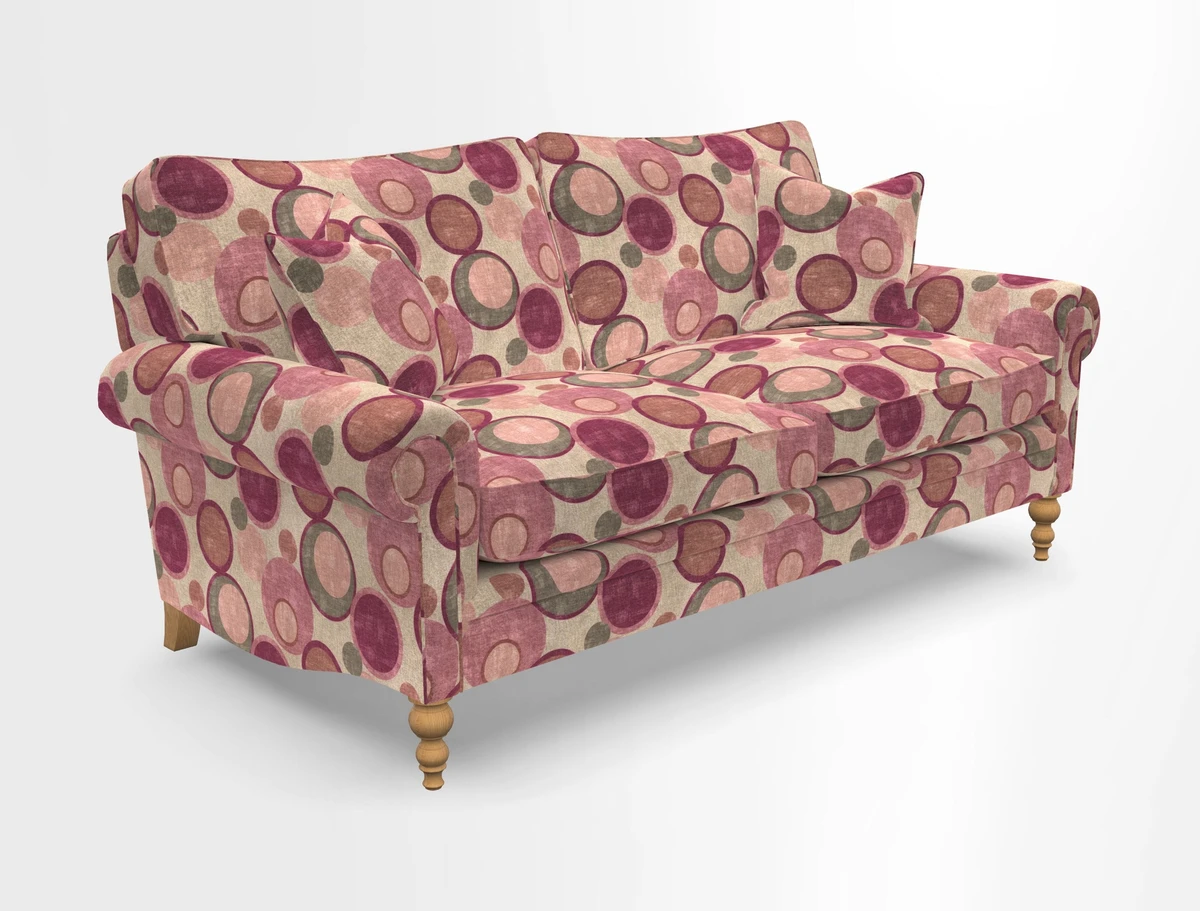 Aldingbourne 3 seater sofa in Grain Sack Stripe Linen Red