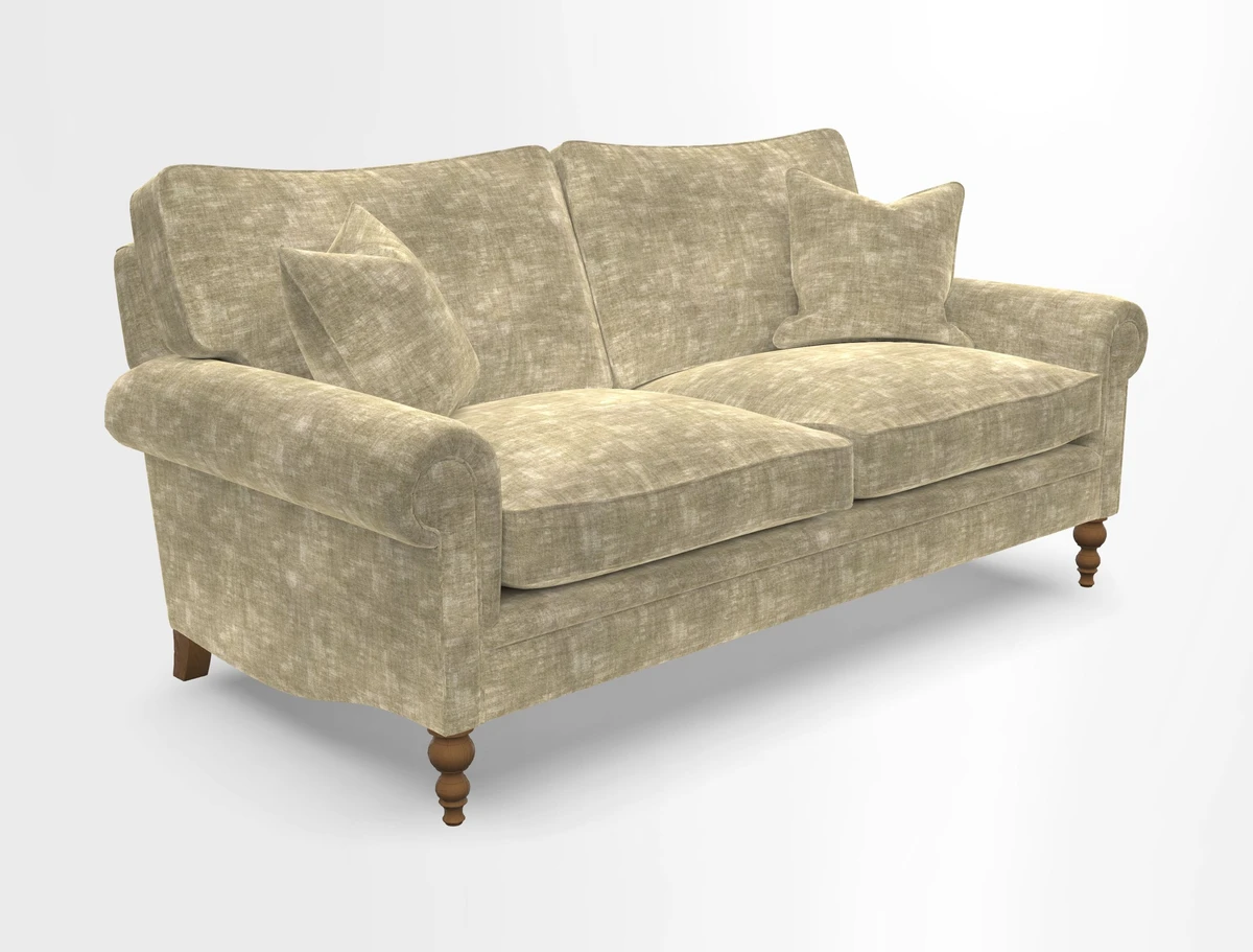 Aldingbourne 3 seater sofa in Grain Sack Stripe Linen Red