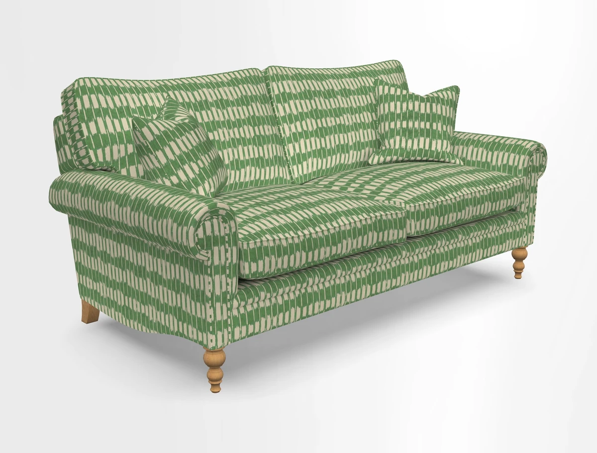 Aldingbourne 3 seater sofa in Grain Sack Stripe Linen Red