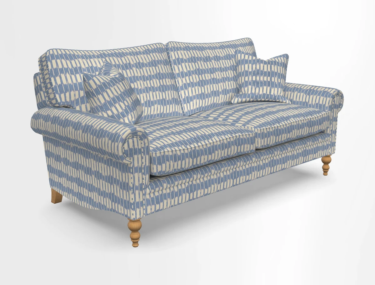 Aldingbourne 3 seater sofa in Grain Sack Stripe Linen Red