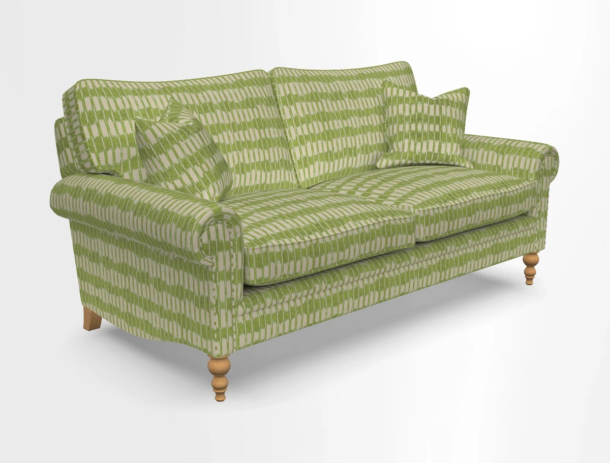 Aldingbourne 3 seater sofa in Grain Sack Stripe Linen Red