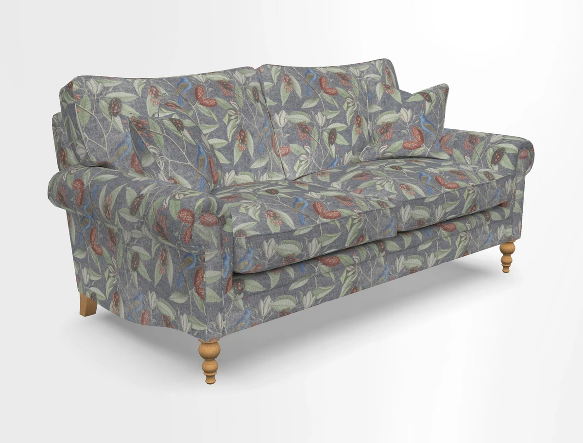 Aldingbourne 3 seater sofa in Grain Sack Stripe Linen Red