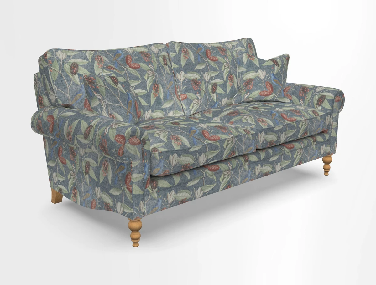 Aldingbourne 3 seater sofa in Grain Sack Stripe Linen Red