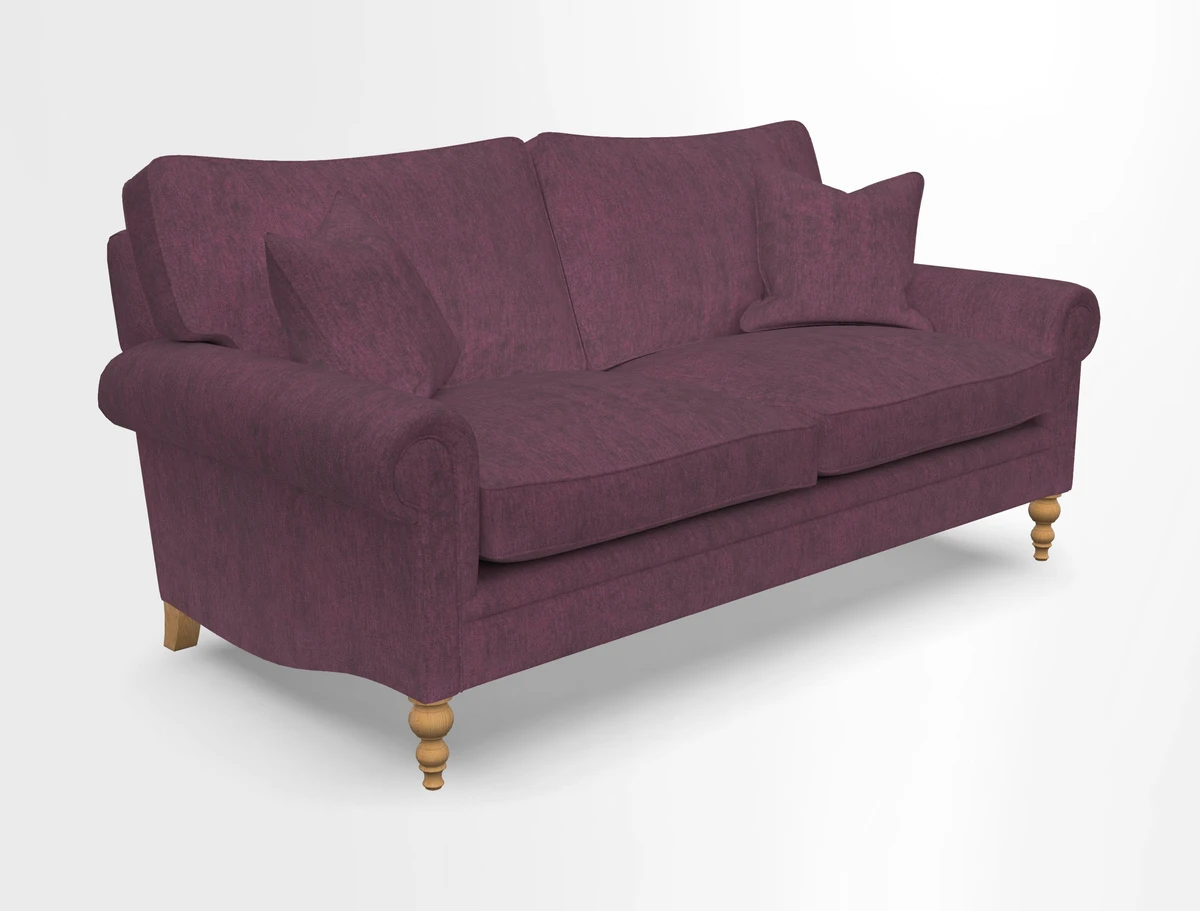 Aldingbourne 3 seater sofa in Grain Sack Stripe Linen Red