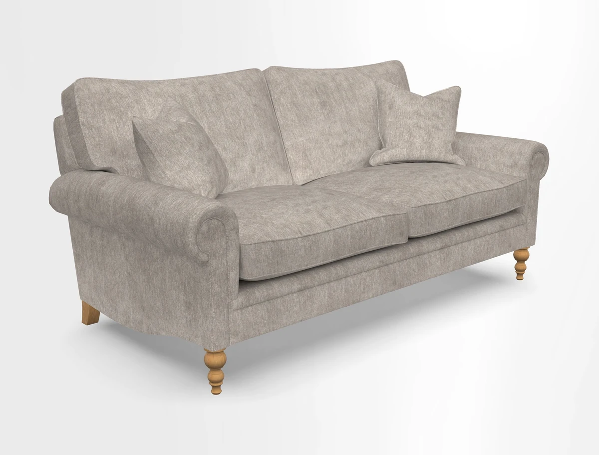 Aldingbourne 3 seater sofa in Grain Sack Stripe Linen Red