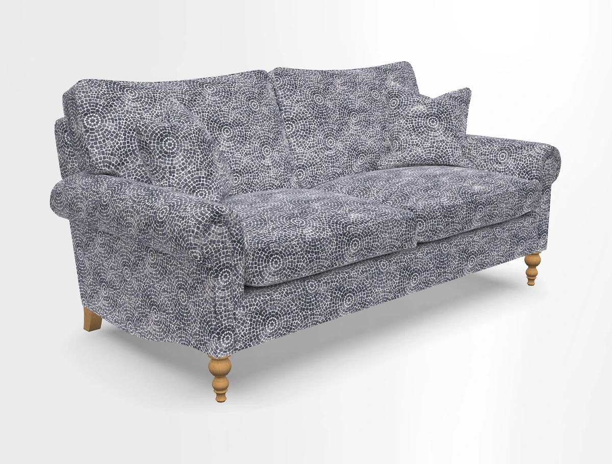 Aldingbourne 3 seater sofa in Grain Sack Stripe Linen Red