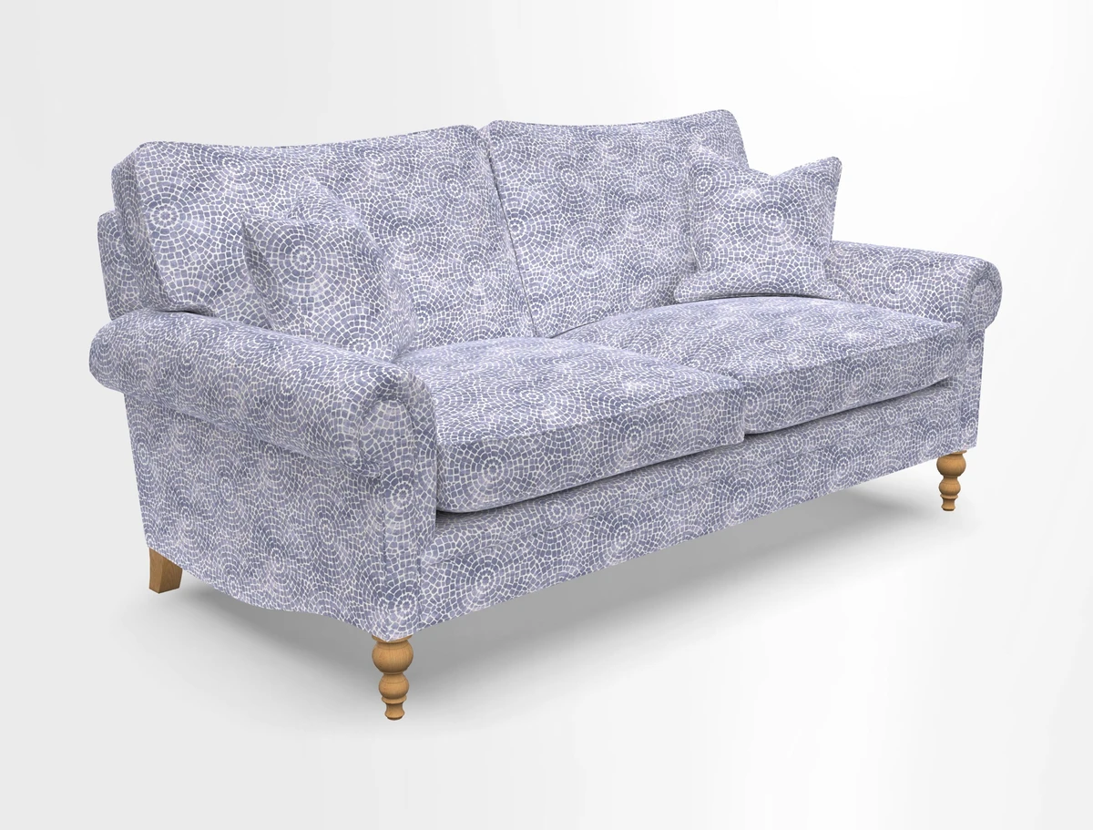 Aldingbourne 3 seater sofa in Grain Sack Stripe Linen Red