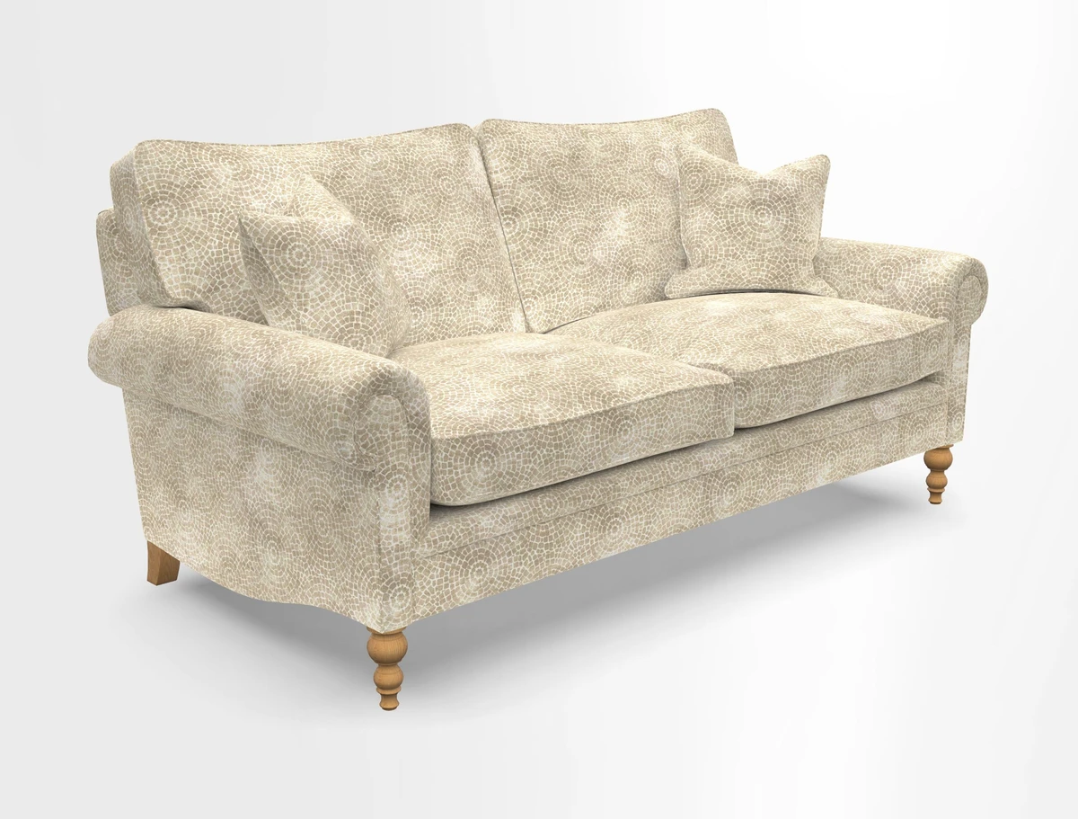 Aldingbourne 3 seater sofa in Grain Sack Stripe Linen Red