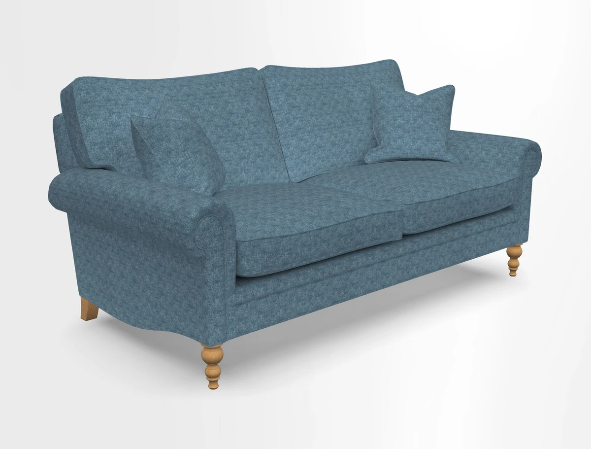 Aldingbourne 3 seater sofa in Grain Sack Stripe Linen Red