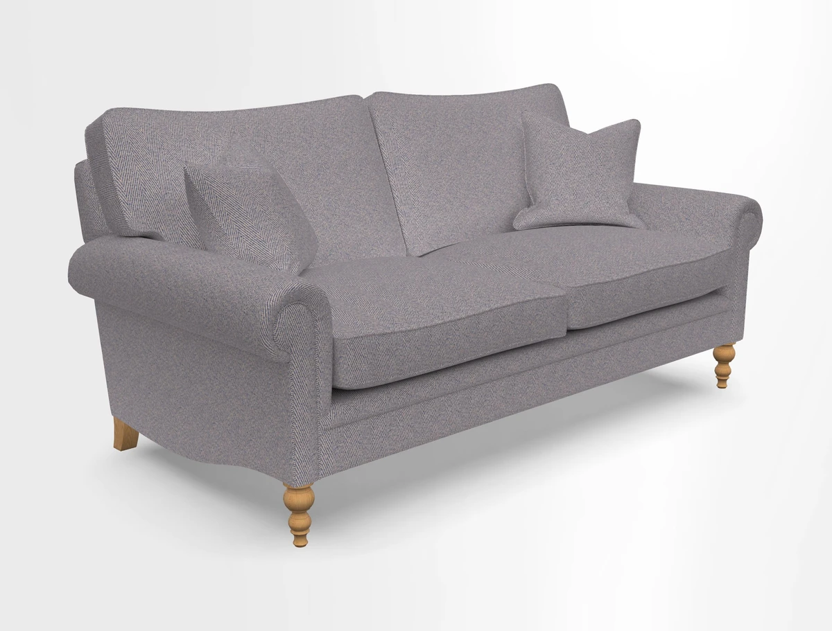 Aldingbourne 3 seater sofa in Grain Sack Stripe Linen Red